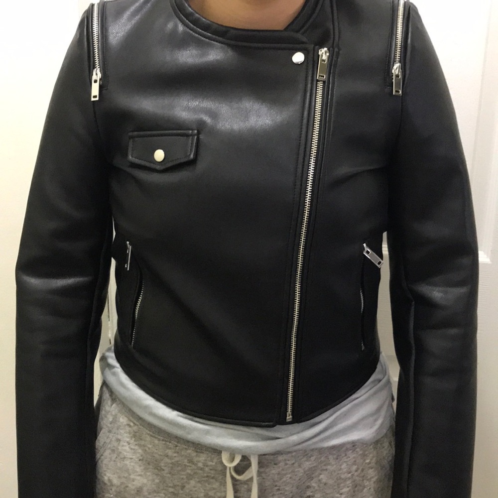 ZARA VEGAN LEATHER JACKET - Picture 5 of 5
